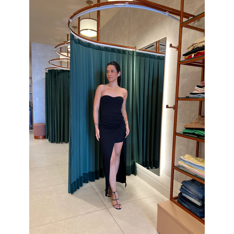 Vestido Groovy com Fenda Frontal