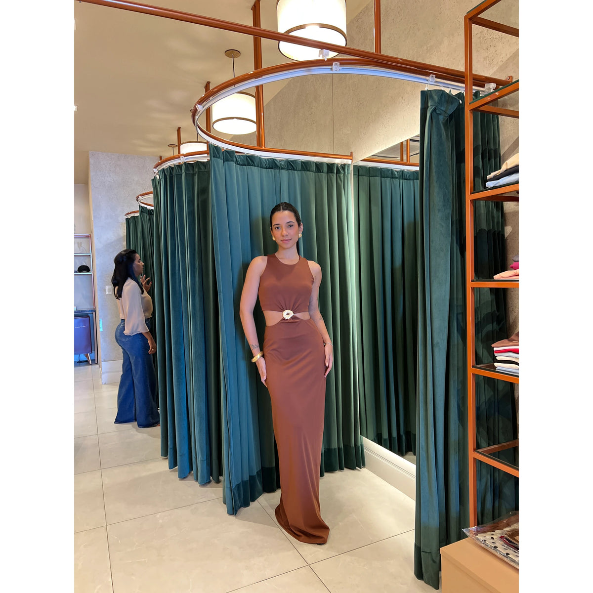 Vestido Maria Dondoca Longo Com Fivela
