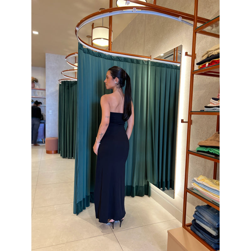 Vestido Groovy com Fenda Frontal