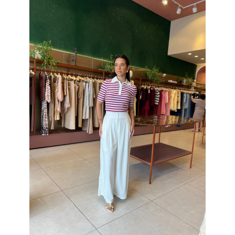 Calça Pantalona Com Elástico