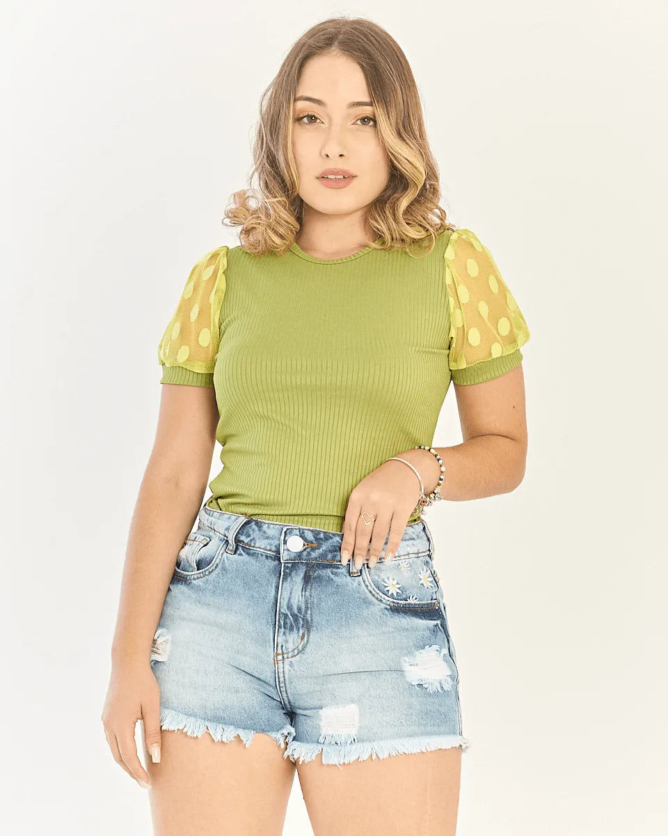 BLUSA SAFIRA MANGA TULE