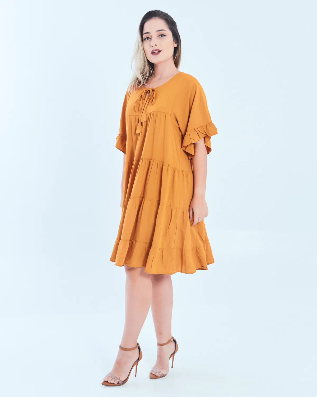 VESTIDO SAFIRA BABADOS AZUL BIC P