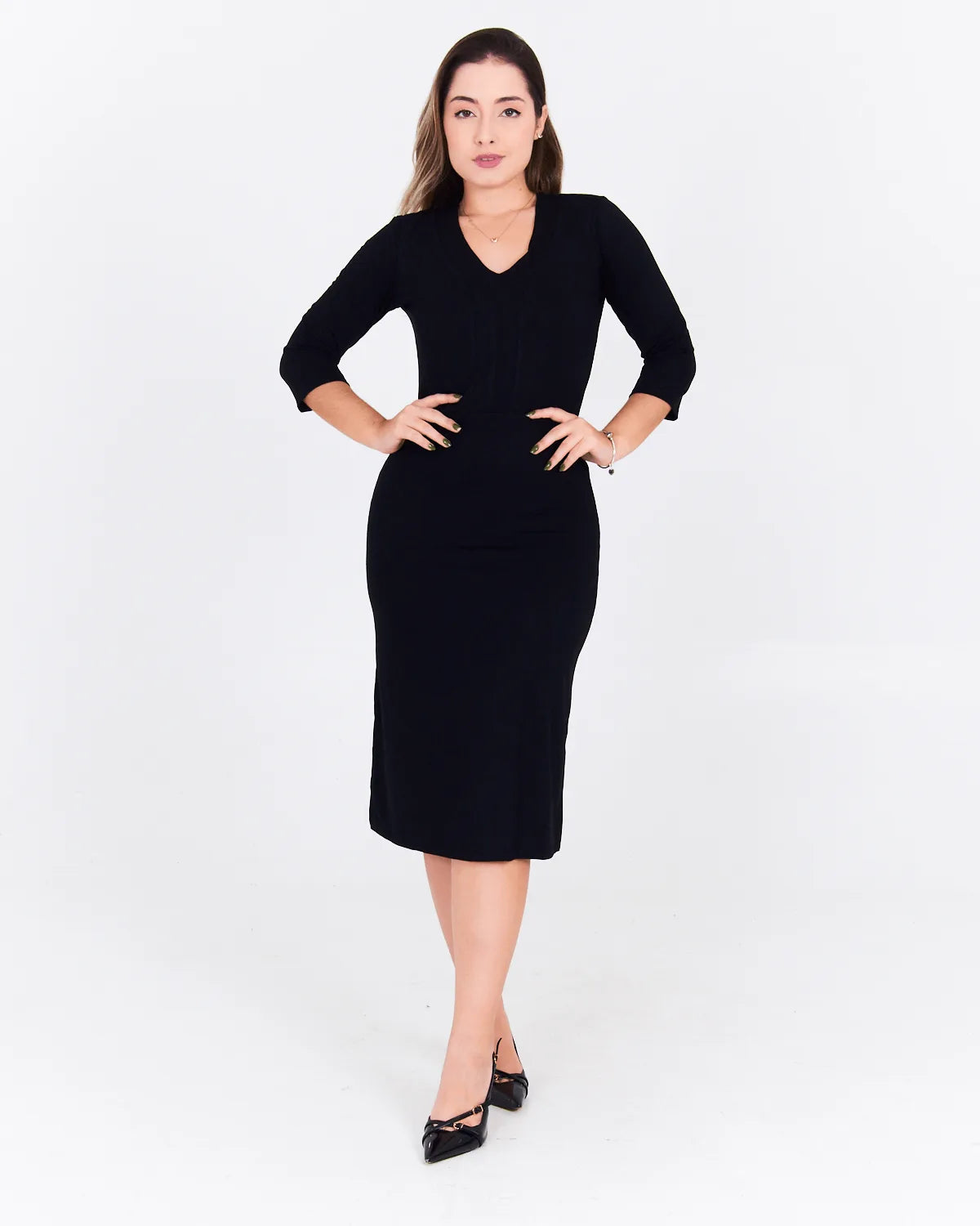 VESTIDO LUNENDER 67757 PRETO REATIVO M