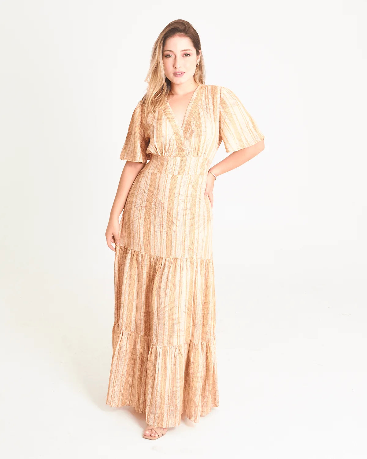 VESTIDO SAFIRA LONGO/V/MANGA BRANCO G