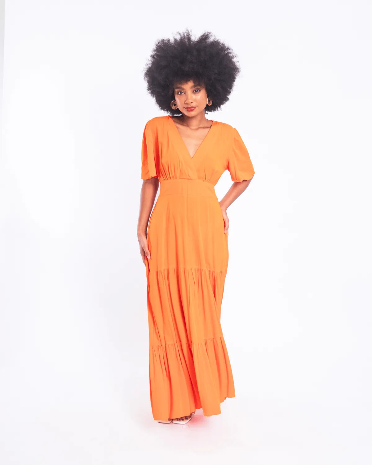 VESTIDO SAFIRA LONGO/V/MANGA BRANCO G