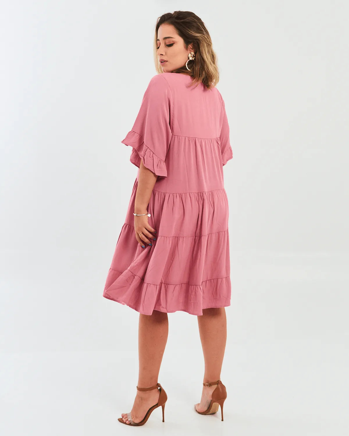 VESTIDO SAFIRA BABADOS AZUL BIC P