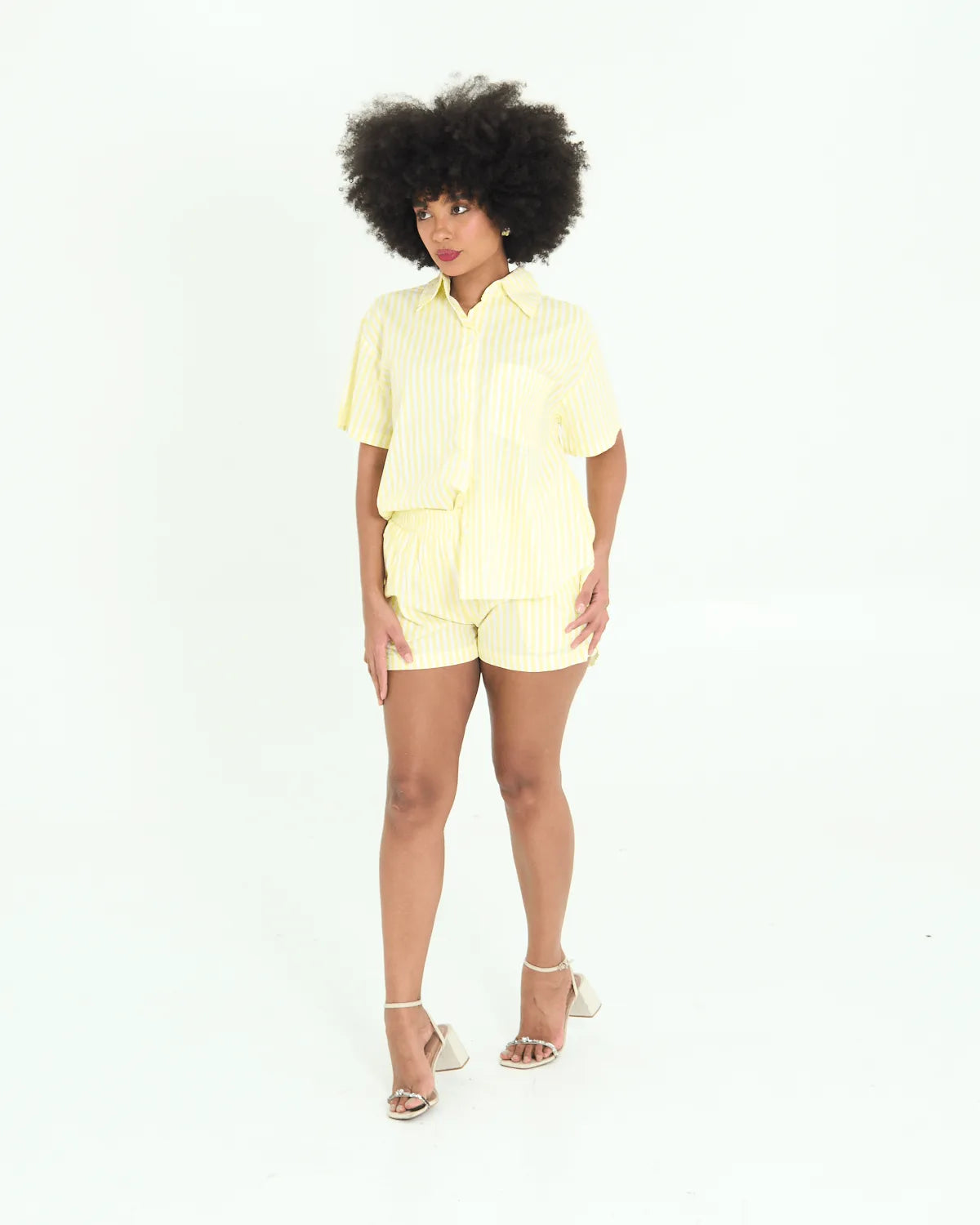CONJUNTO SAFIRA LISTRADO LISTRA/AMARELO P