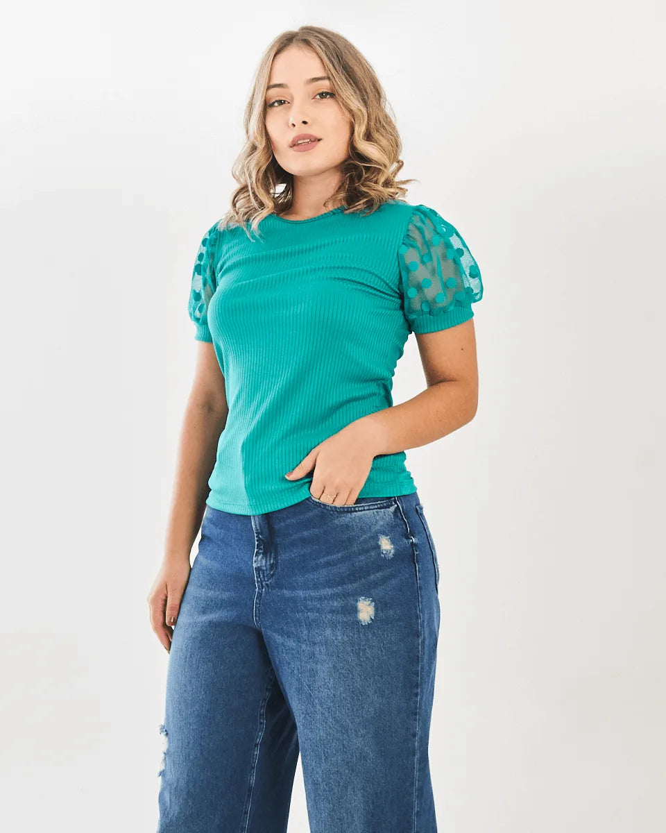 BLUSA SAFIRA MANGA TULE