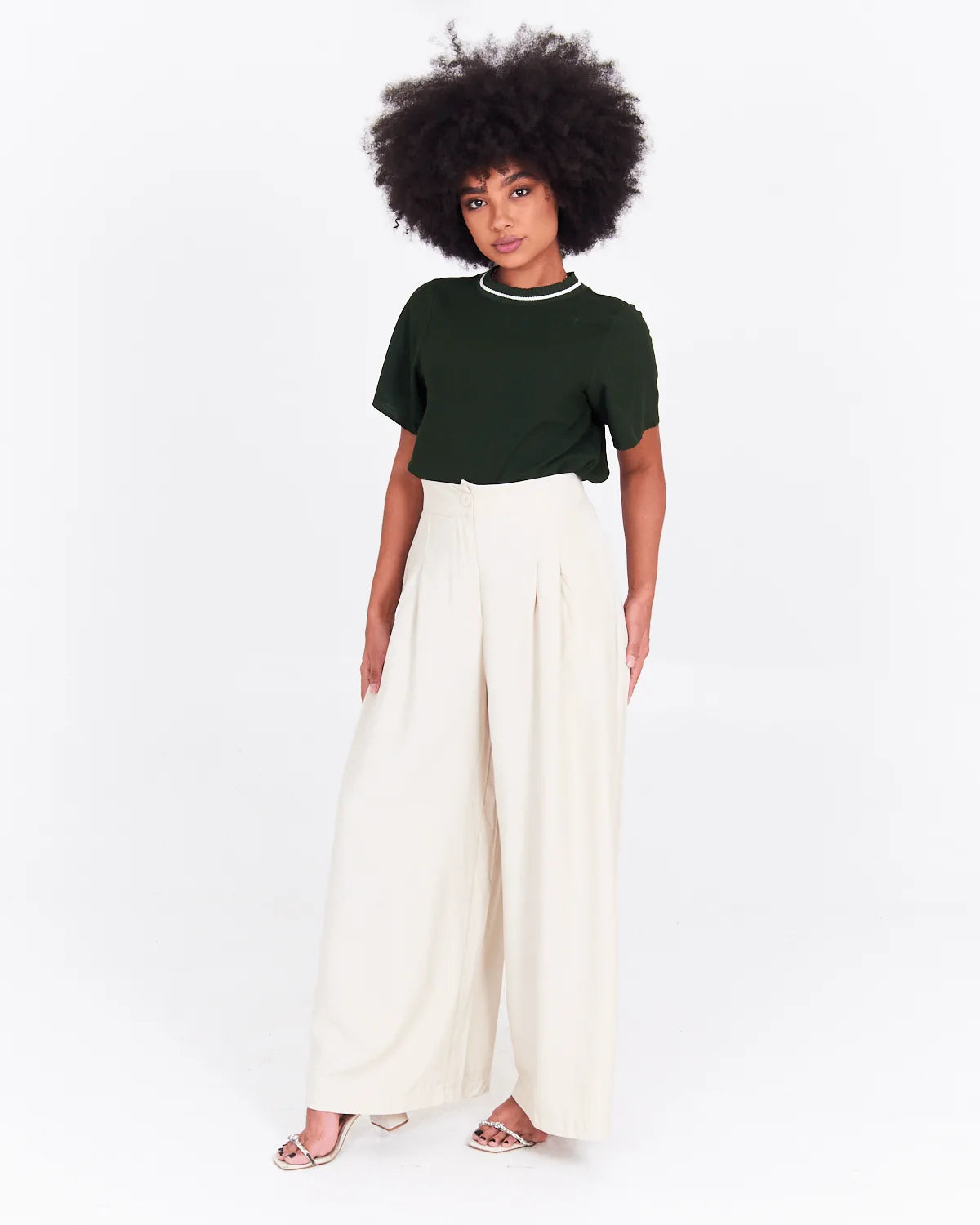 Calça Pantalona Com Elástico