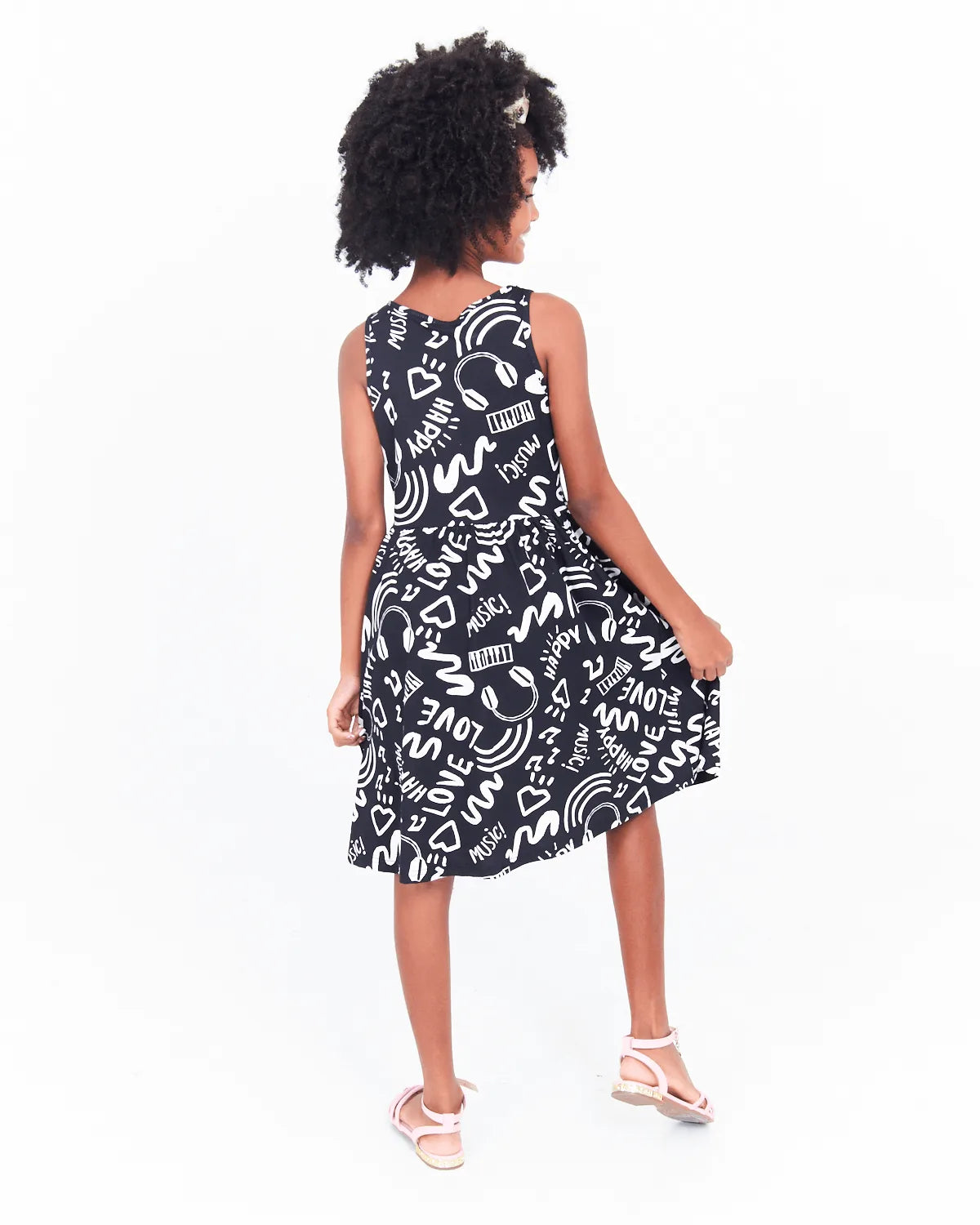 VESTIDO INF MALWEE 1000118953 PRETO ESTAMPADO 10