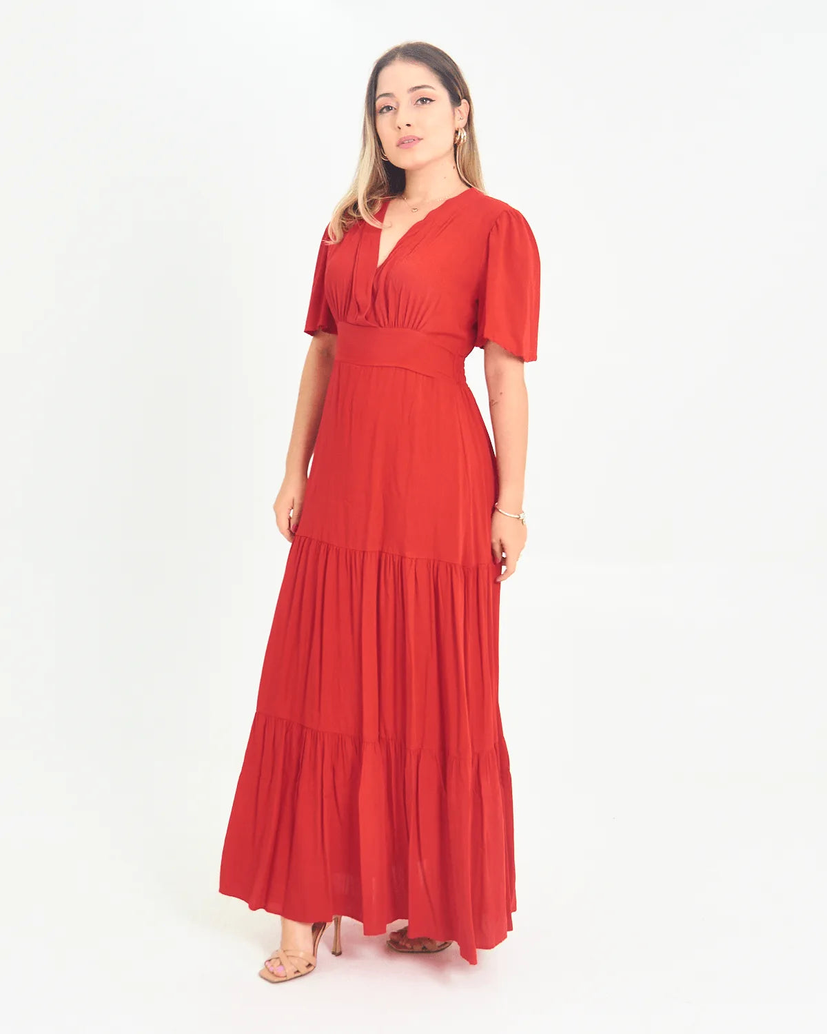 VESTIDO SAFIRA LONGO/V/MANGA BRANCO G