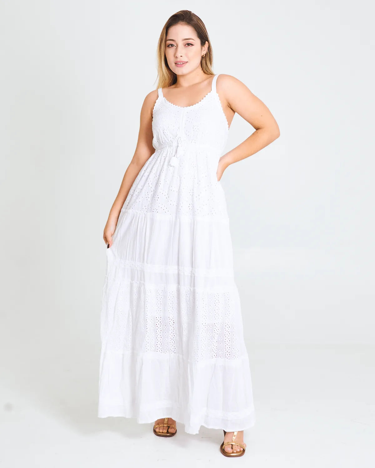 VESTIDO INDIA FASHION 9567 BRANCO GG