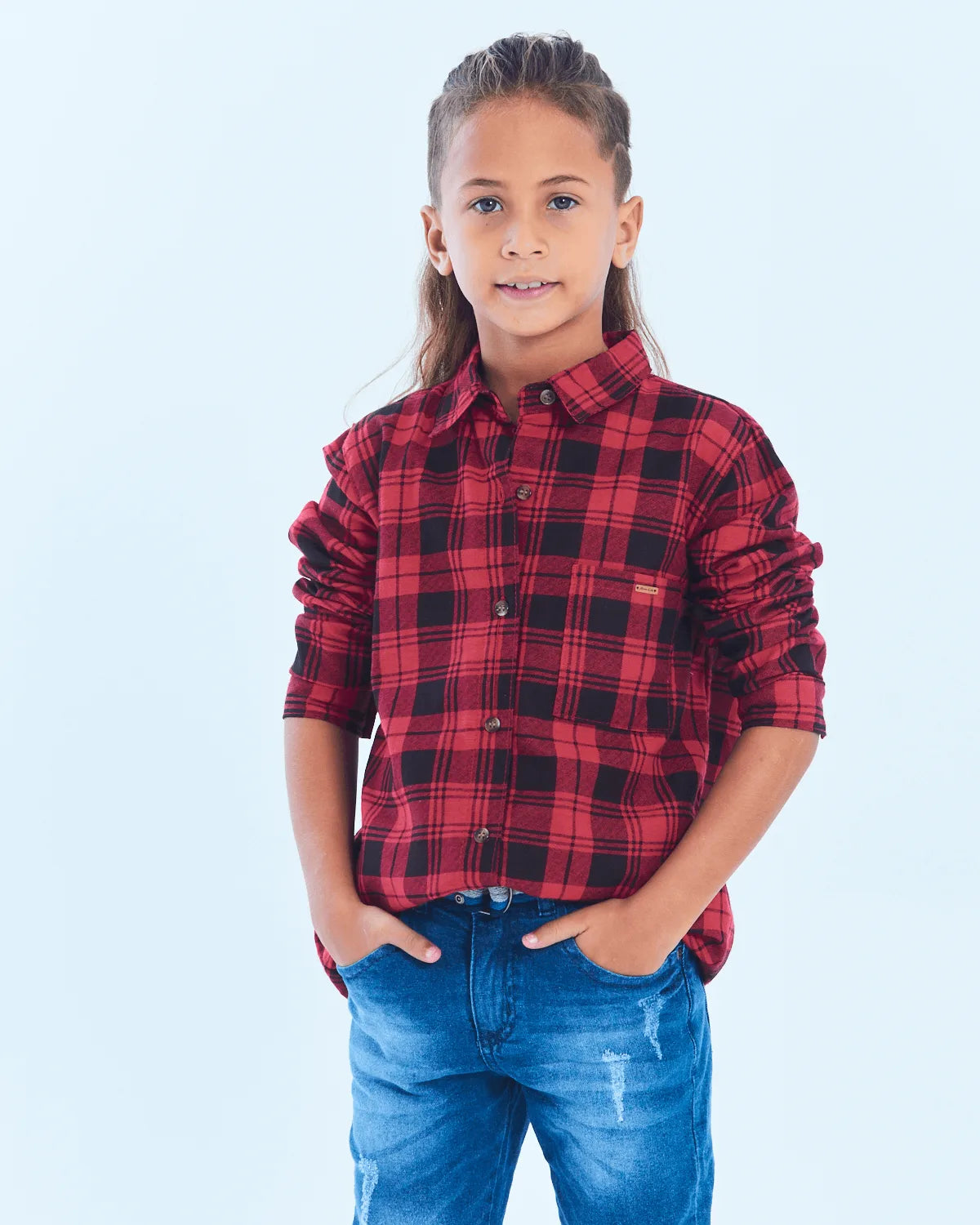 CAMISA MANIA KIDS 6163 XADREZ VERME 10