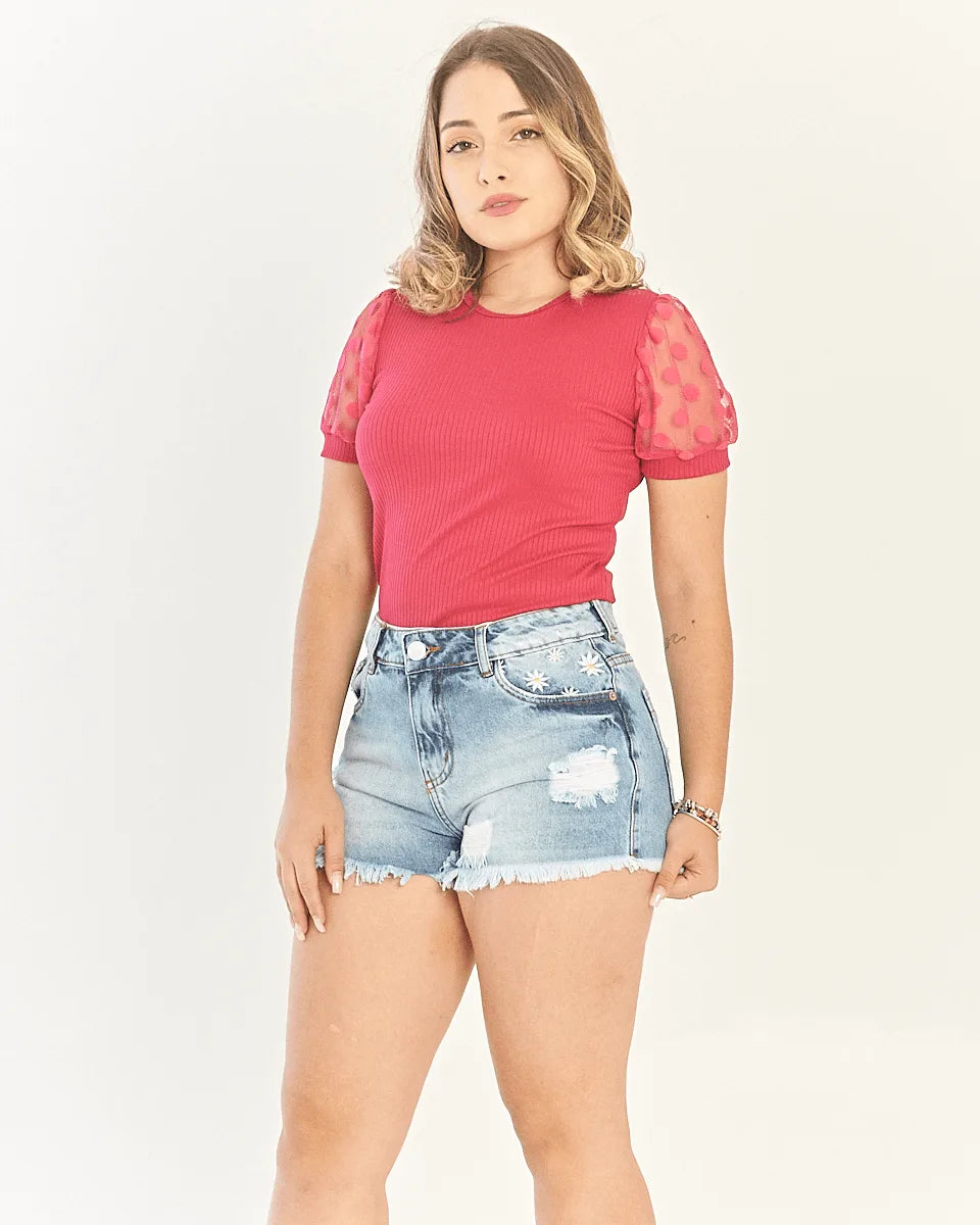 BLUSA SAFIRA MANGA TULE
