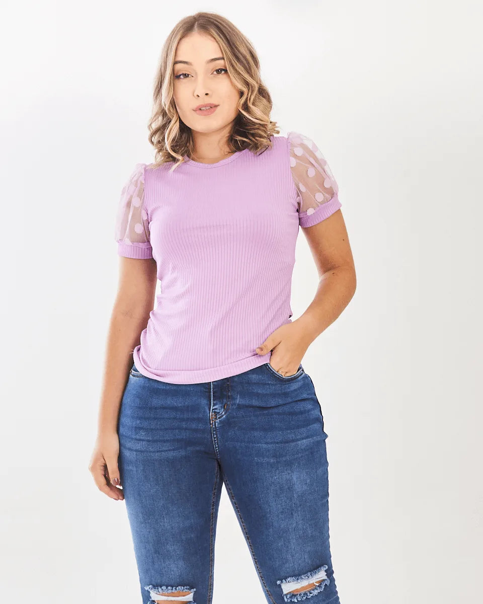 BLUSA SAFIRA MANGA TULE