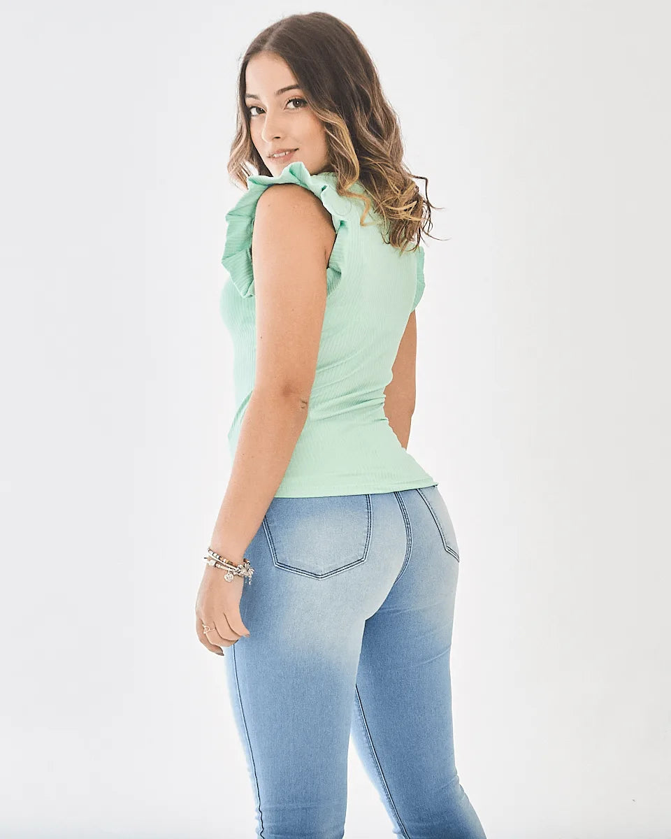 BLUSA SAFIRA PLINSADA
