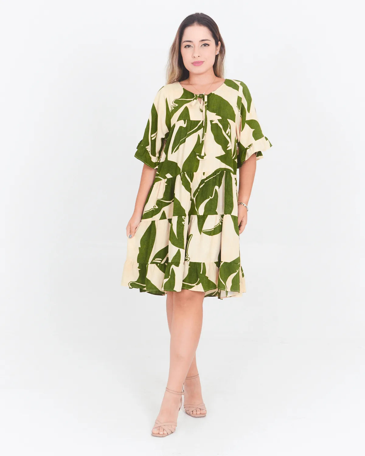 VESTIDO SAFIRA BABADOS AZUL BIC P
