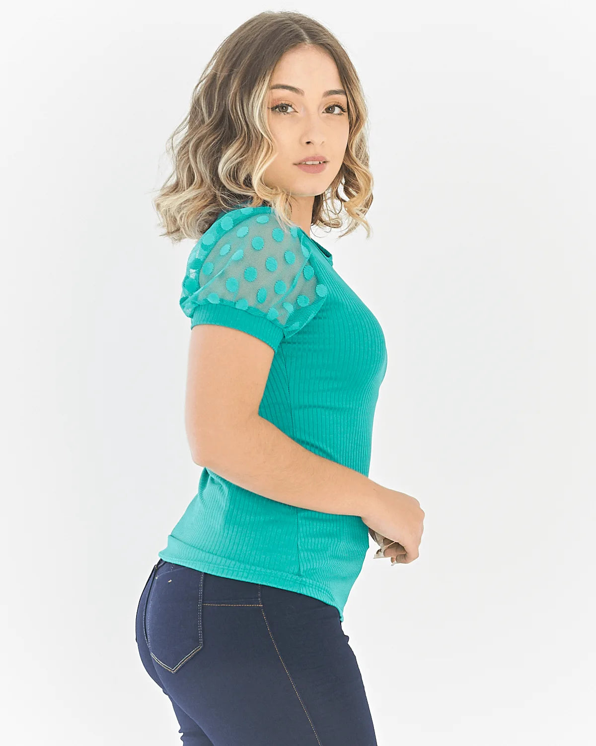 BLUSA SAFIRA MANGA TULE