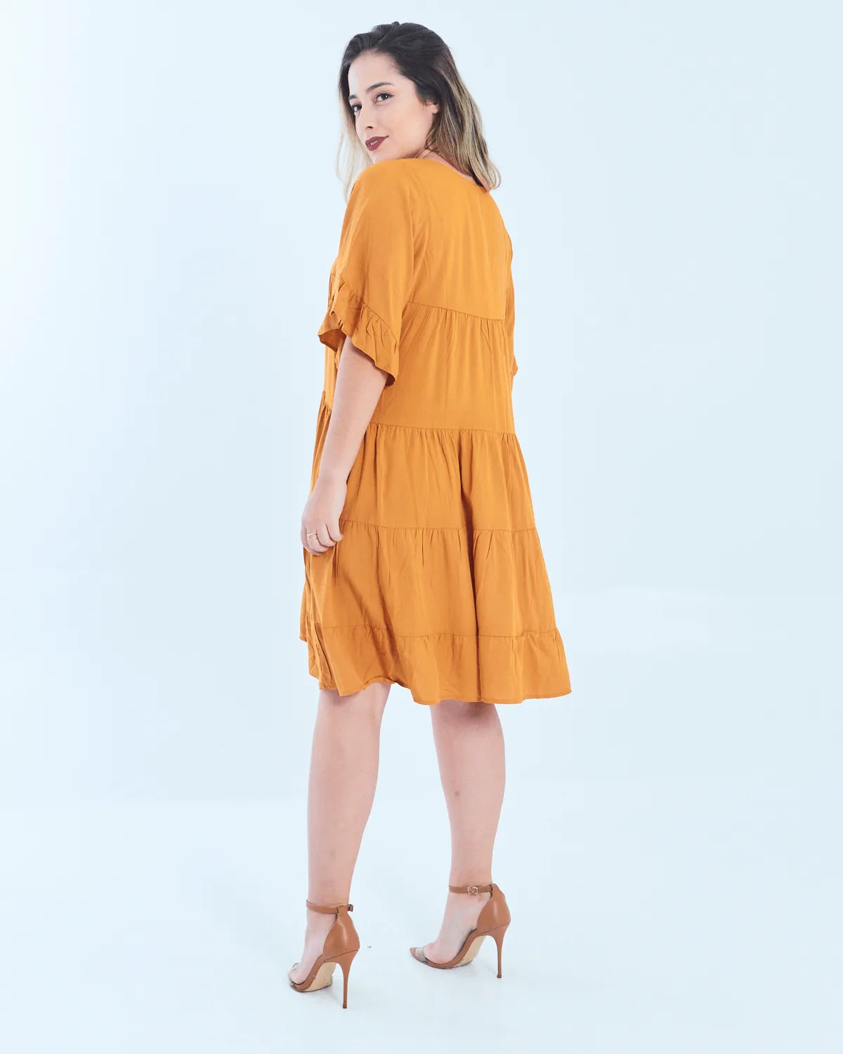 VESTIDO SAFIRA BABADOS AZUL BIC P