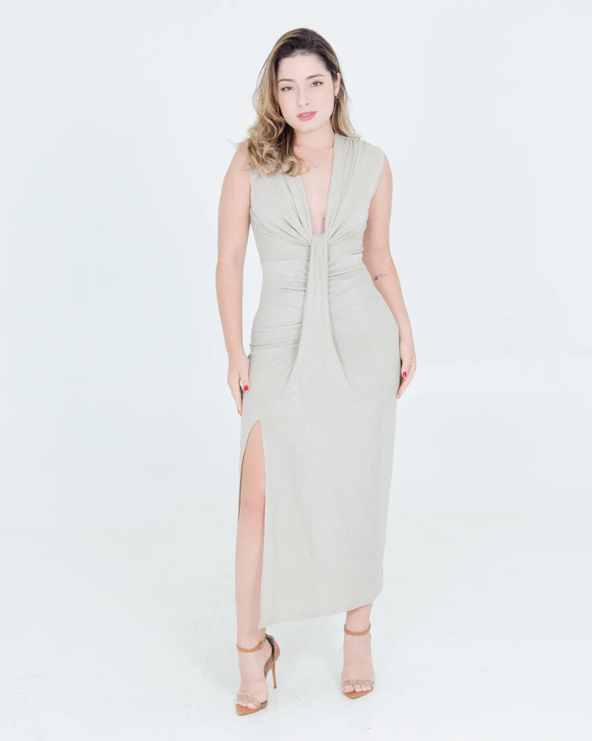 VESTIDO BELINA AA7823 PRETO/PRATA M