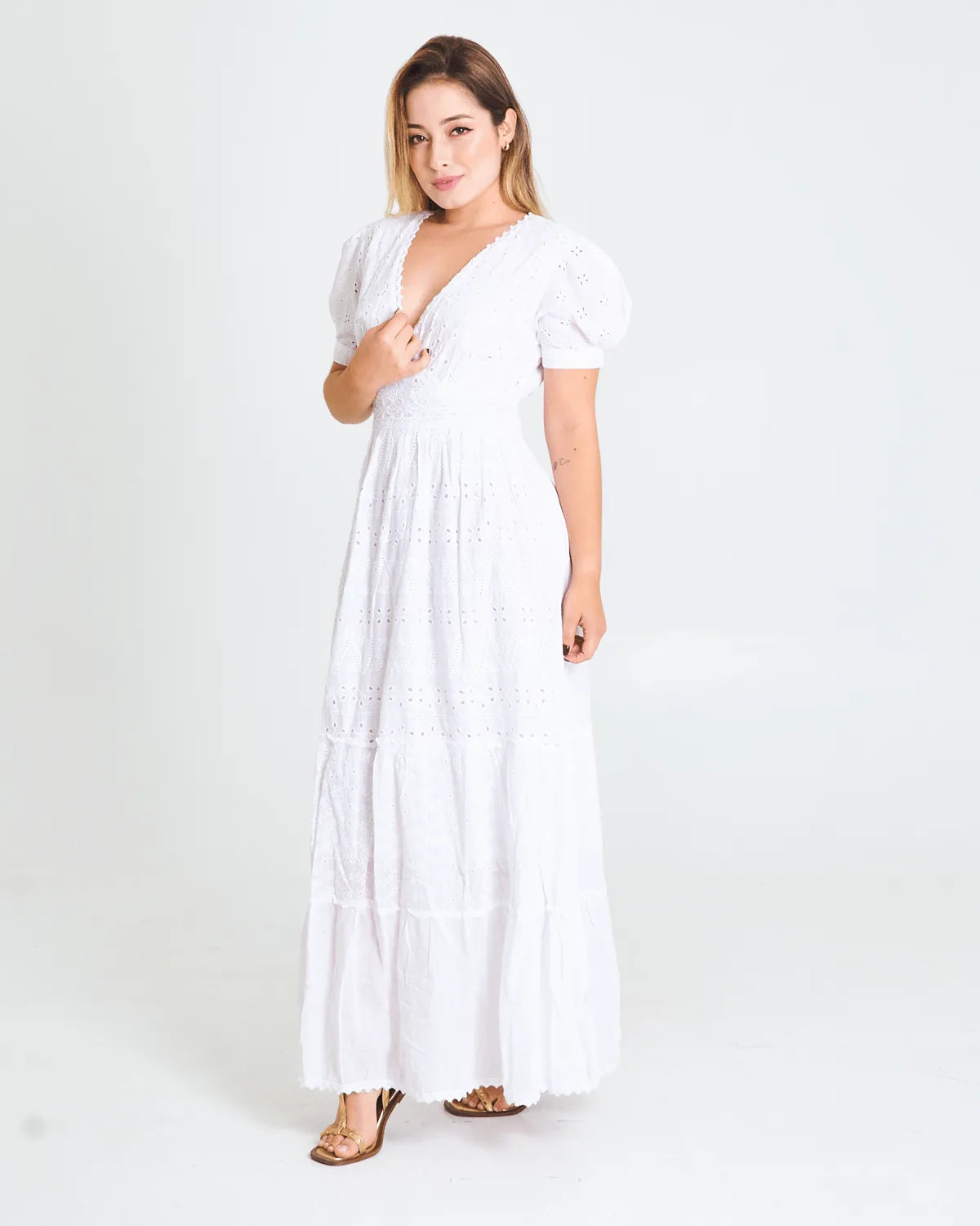 VESTIDO INDIA FASHION 9556 BRANCO GG