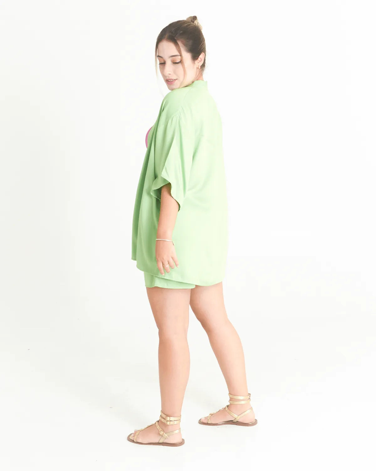 CONJUNTO LUIGIA KIMONO FOLHAS VERDE M