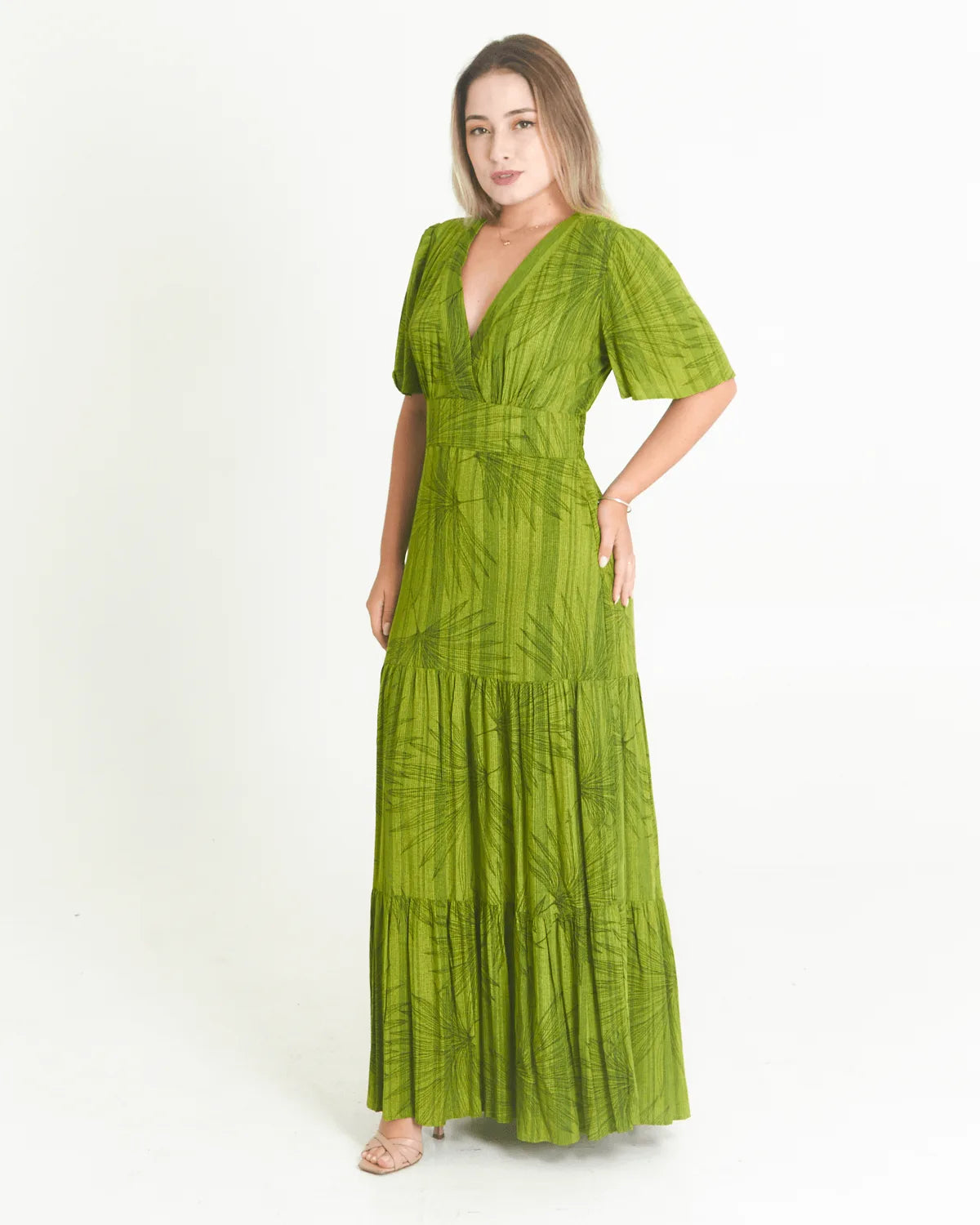 VESTIDO SAFIRA LONGO/V/MANGA BRANCO G