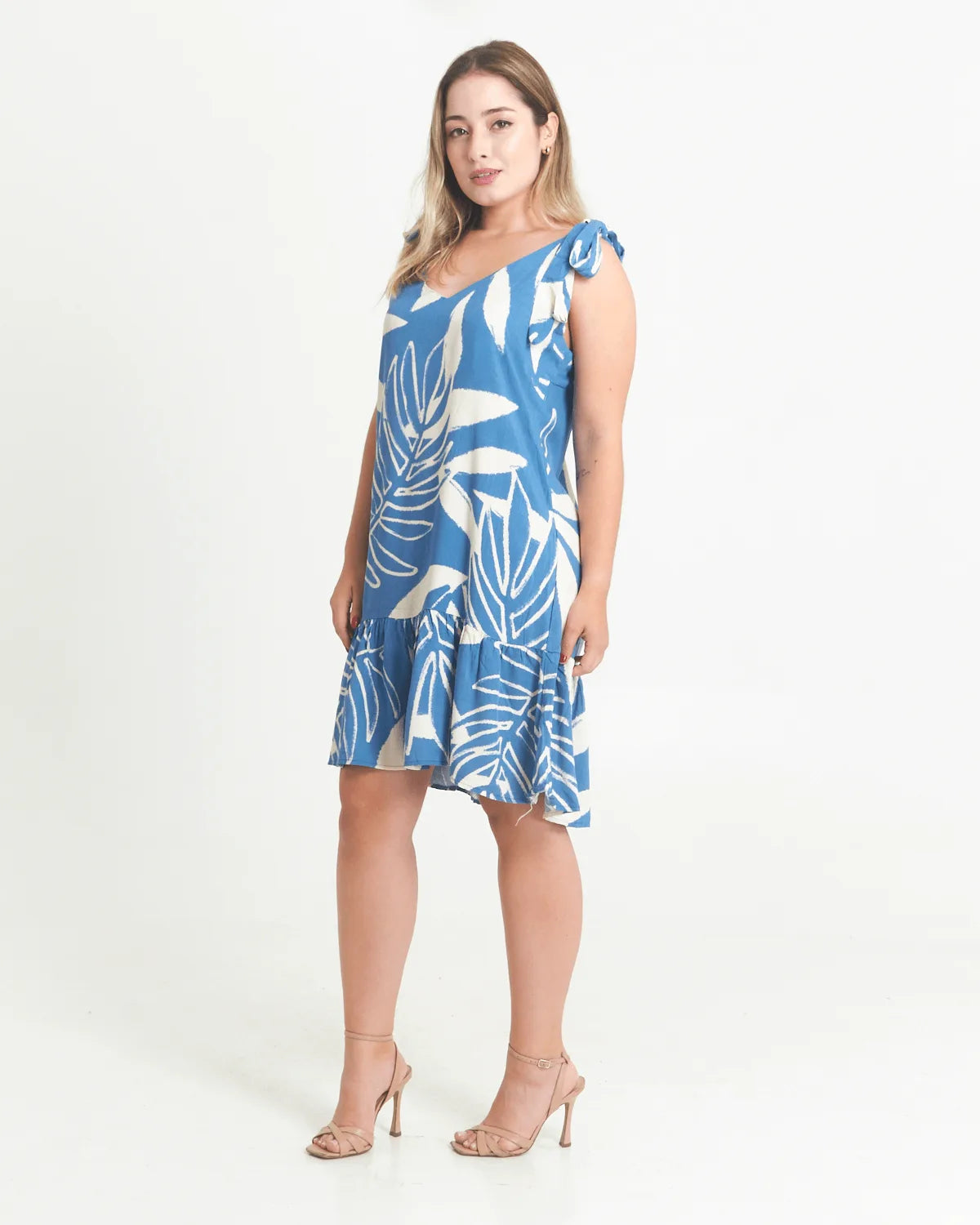 VESTIDO SAFIRA LACO/OMBRO AZUL CANDY M