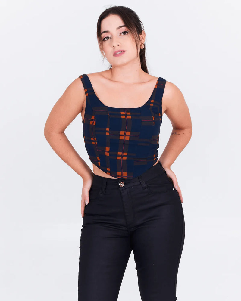 BLUSA ENFIM 1000119310 XDREZ AZUL GG