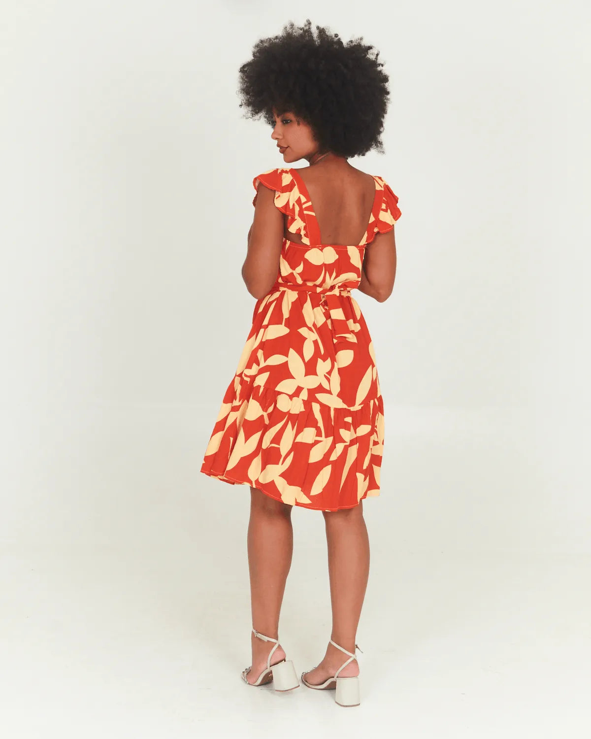 VESTIDO SAFIRA BABADO PRINCESA PIED PRETO G