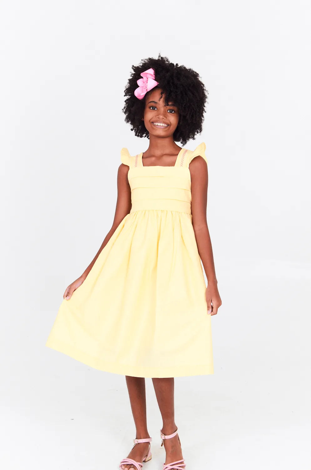 VESTIDO INF PARAISO BORDADOS E CONFECCOES 16494 AMARELO 04