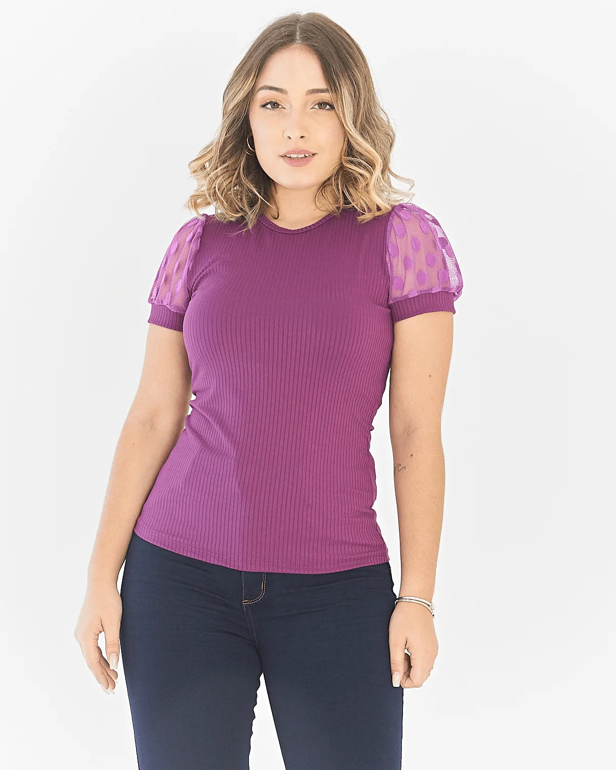 BLUSA SAFIRA MANGA TULE