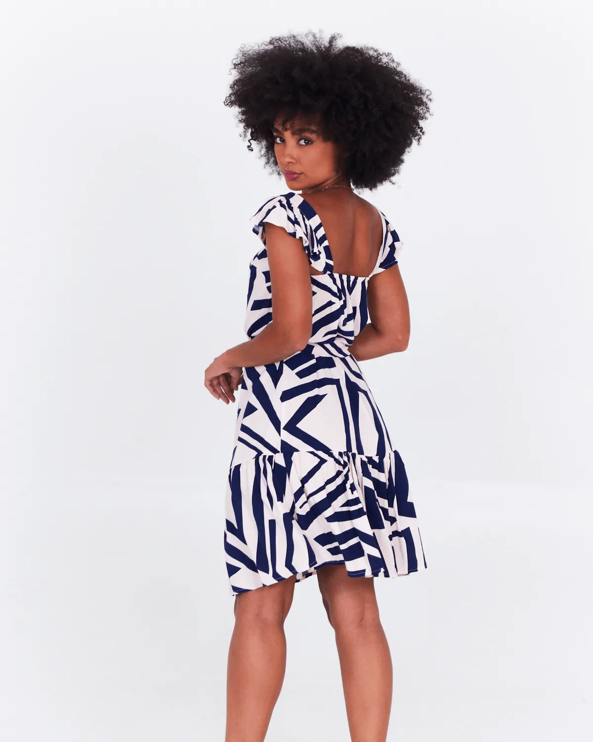 VESTIDO SAFIRA BABADO PRINCESA PIED PRETO G