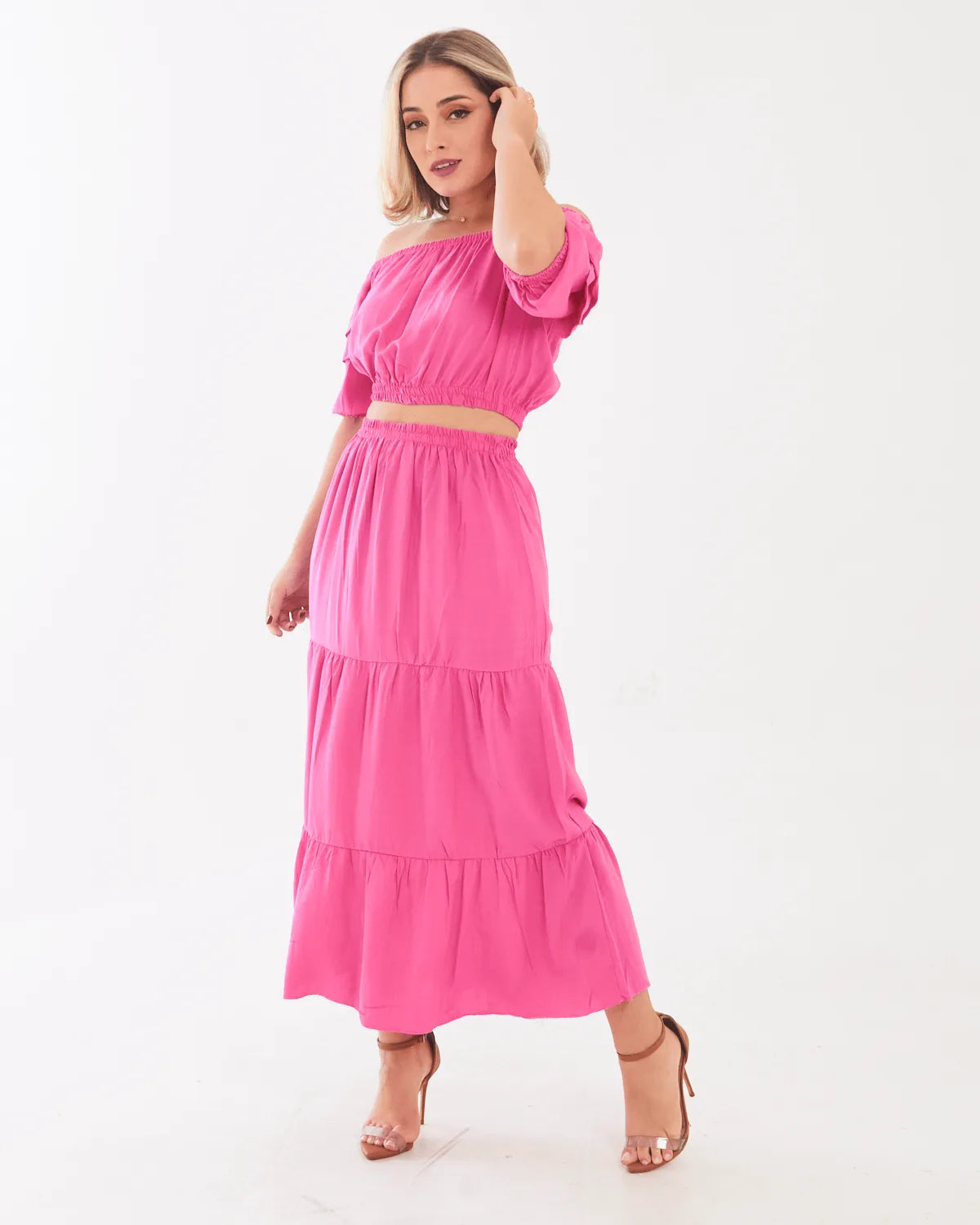 CONJUNTO ANYLOOK C/SAIA LONGO ROXO U