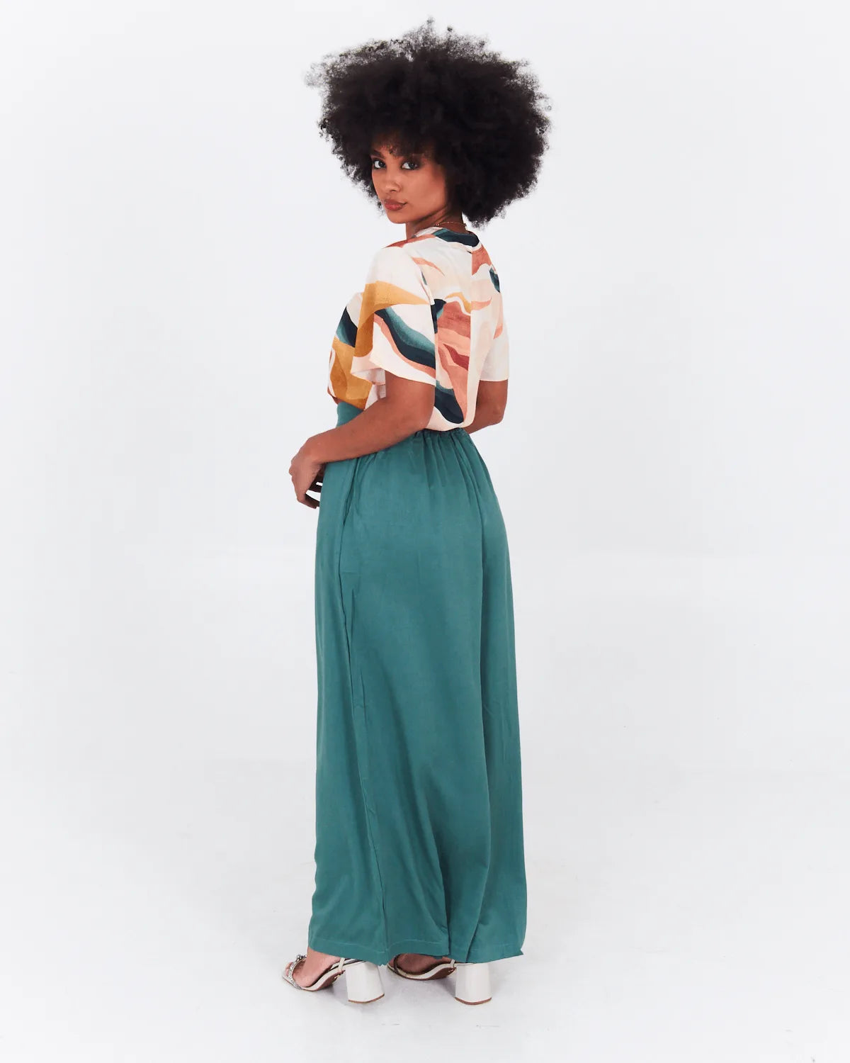 Calça Pantalona Com Elástico