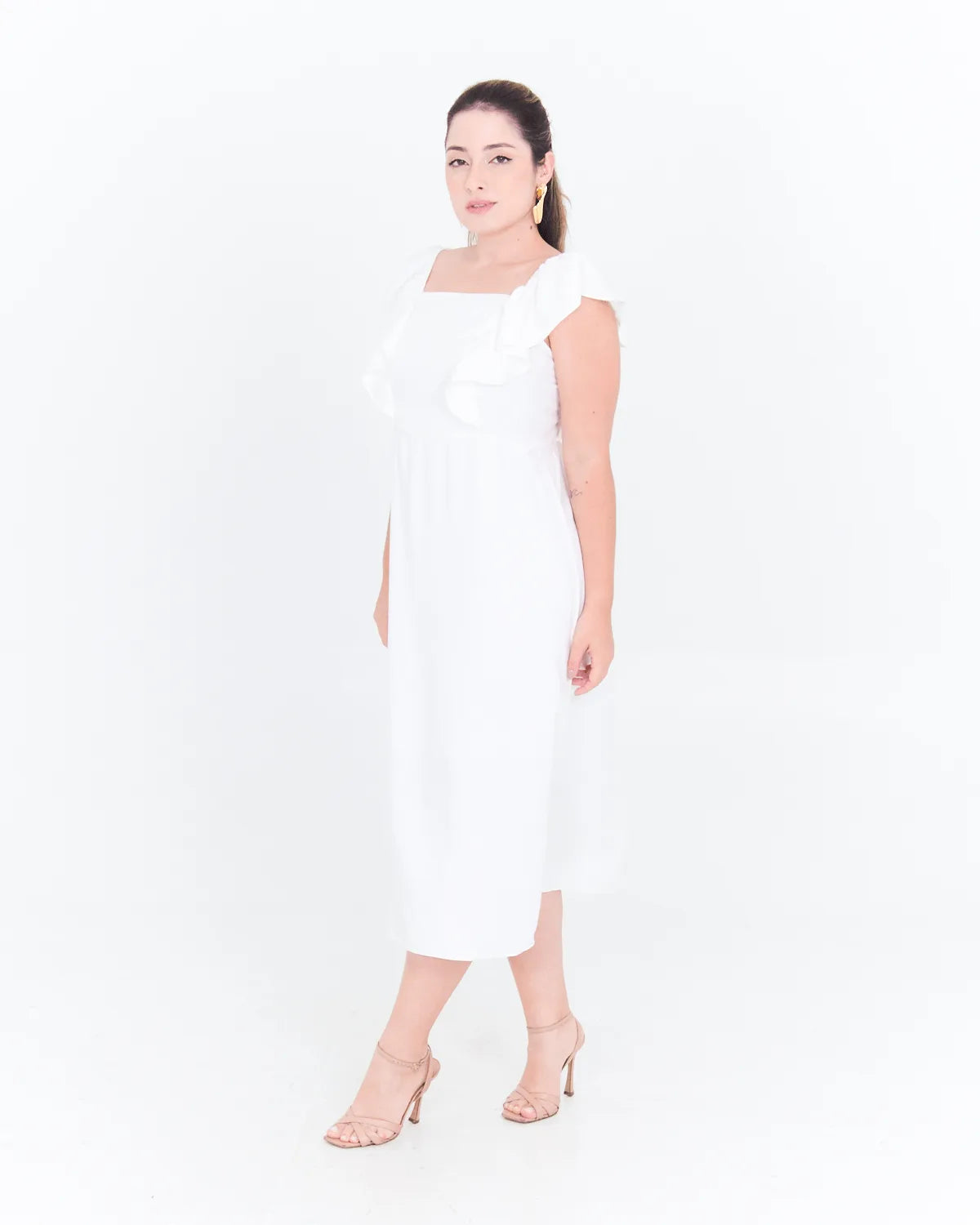 VESTIDO LUNENDER 49472 BRANCO OFF G