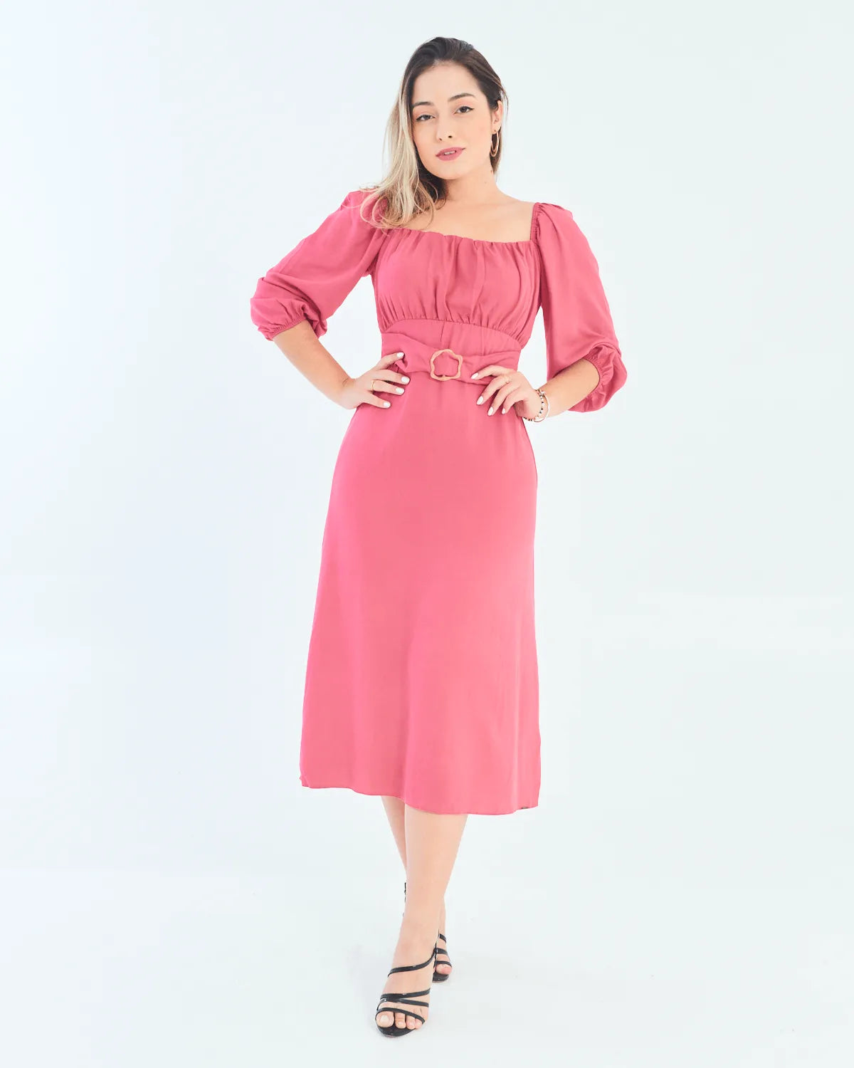 VESTIDO LUNENDER 35574 ROSA GG