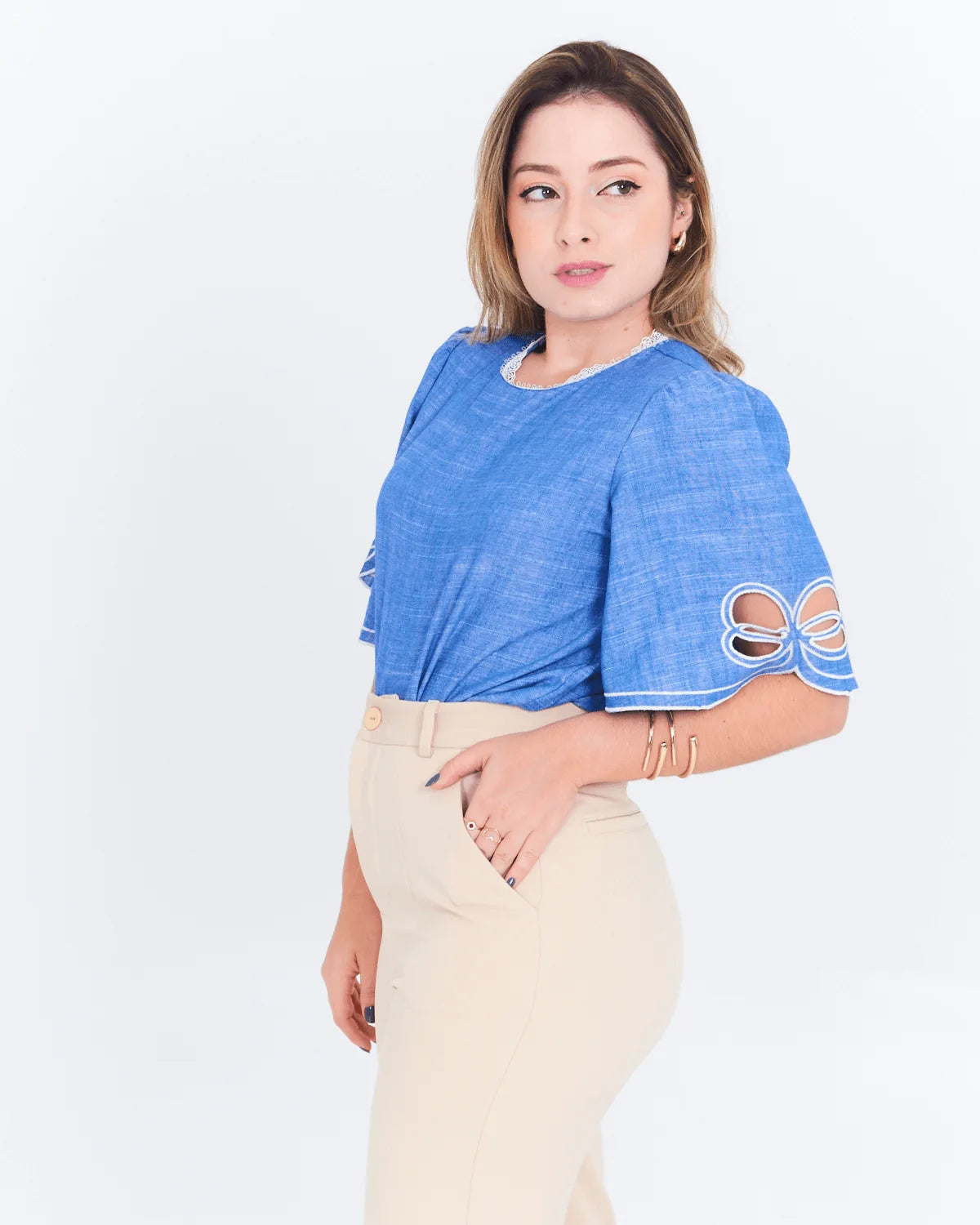 BLUSA LOVE IT 44341 AZUL CLARO G