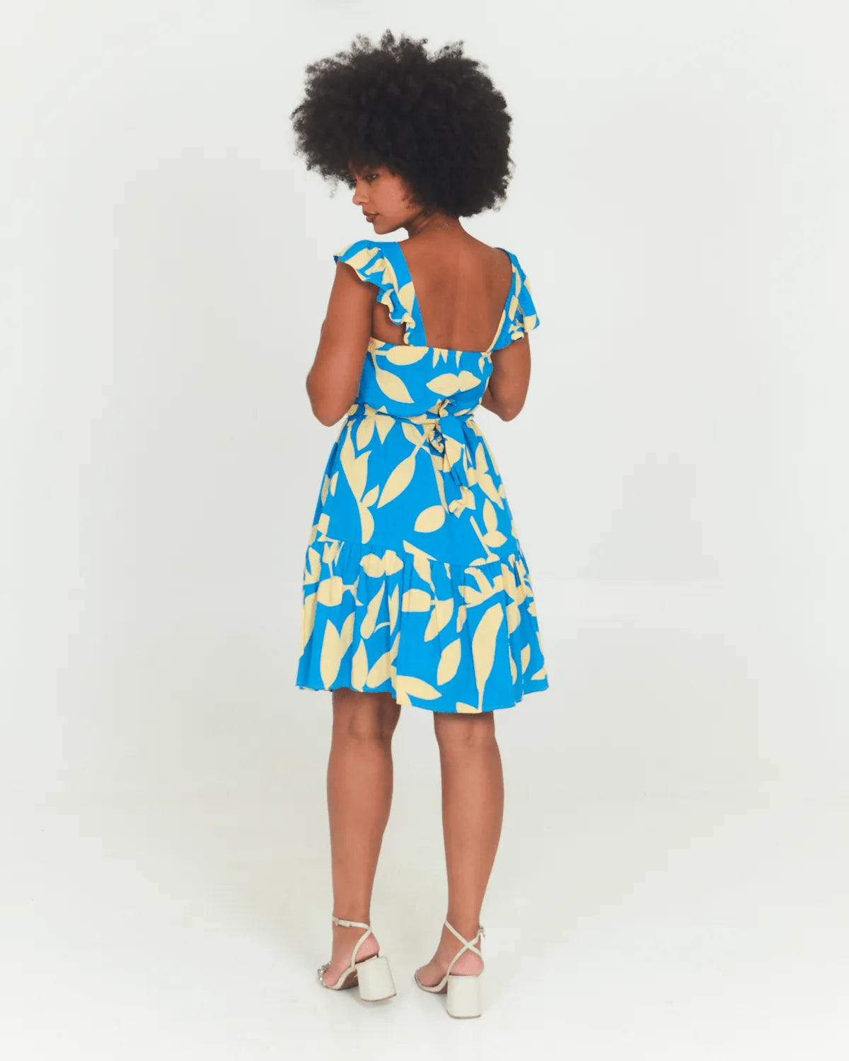 VESTIDO SAFIRA BABADO PRINCESA PIED PRETO G