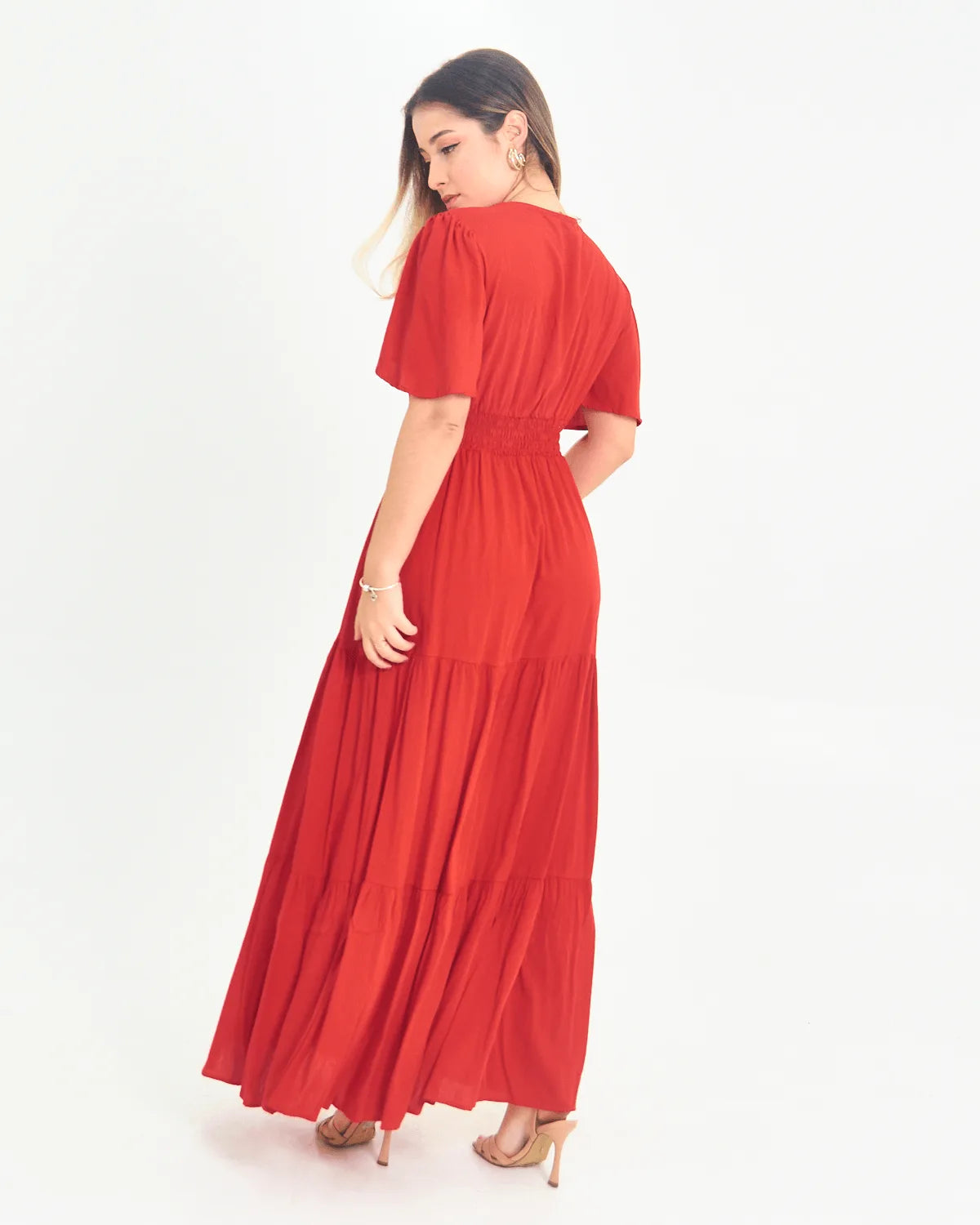 VESTIDO SAFIRA LONGO/V/MANGA BRANCO G
