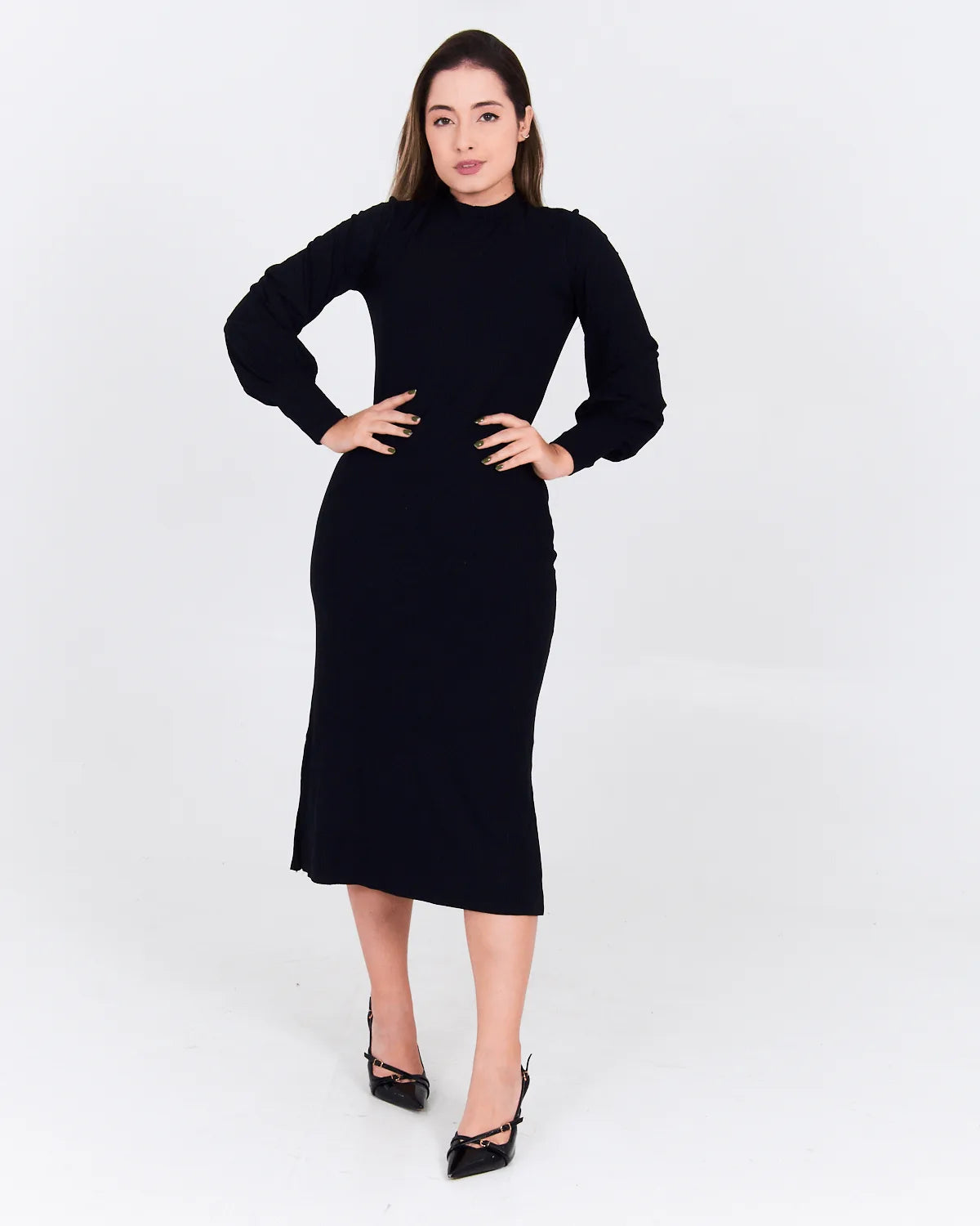 VESTIDO LUNENDER 34808 PRETO REATIVO P