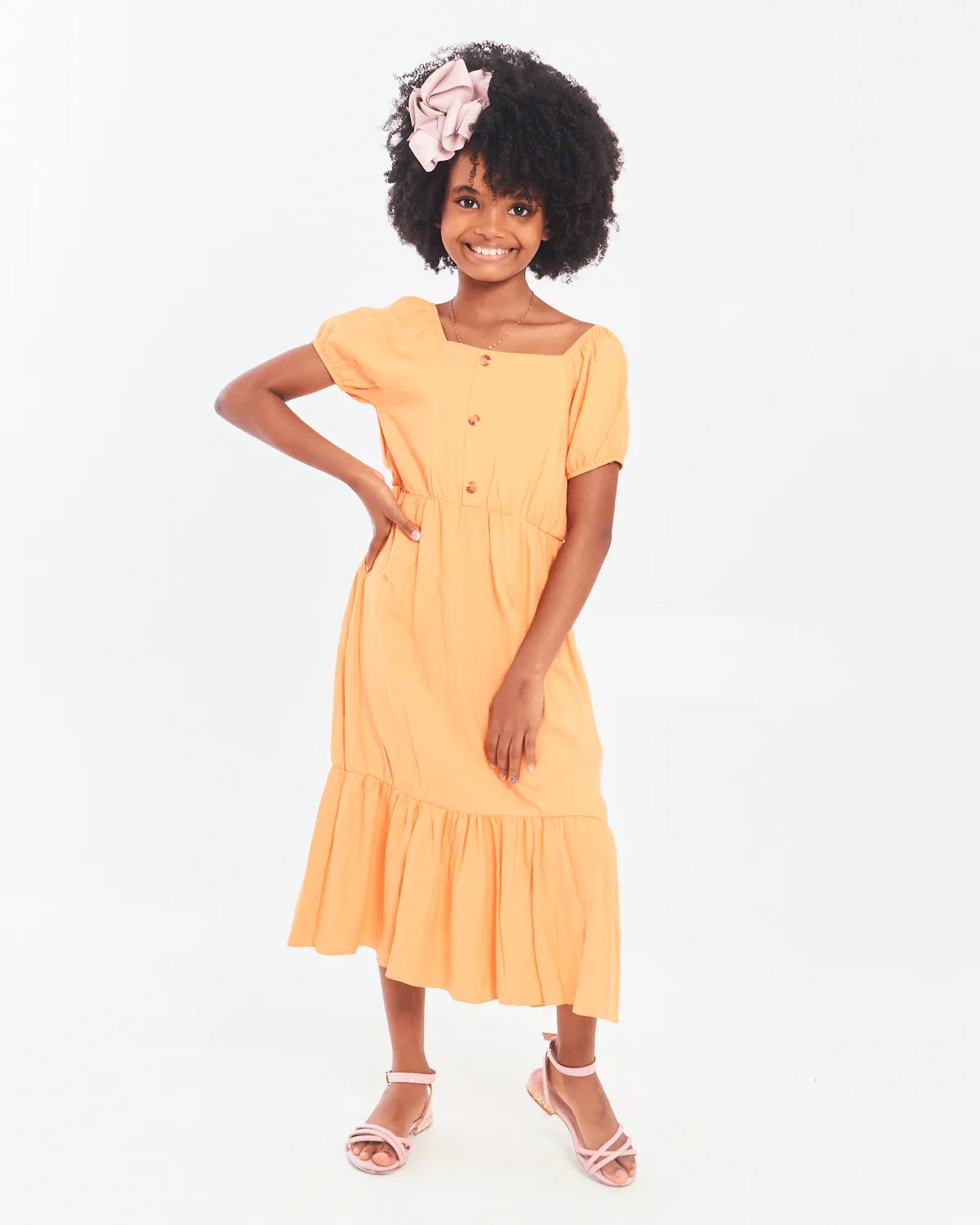 VESTIDO INF LUNENDER 39935 LARANJA 06