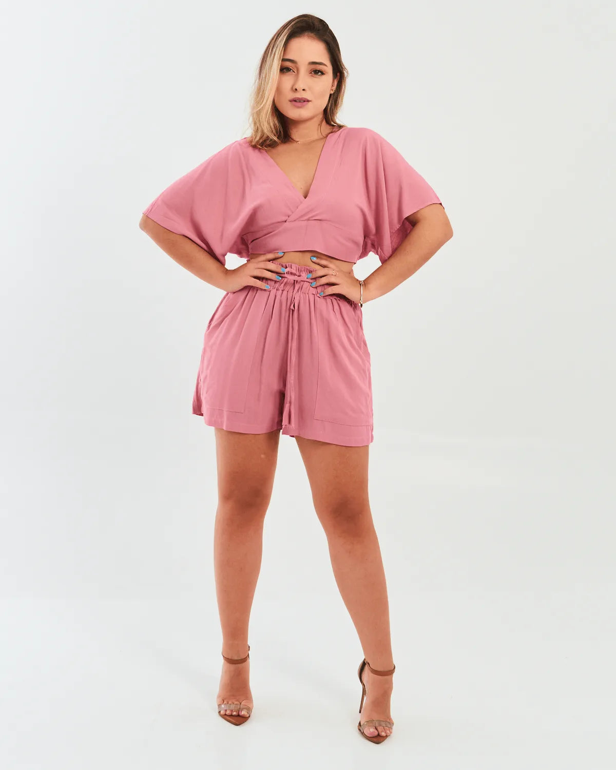 CONJUNTO SAFIRA C/CROPPED VERDE OLIVA P