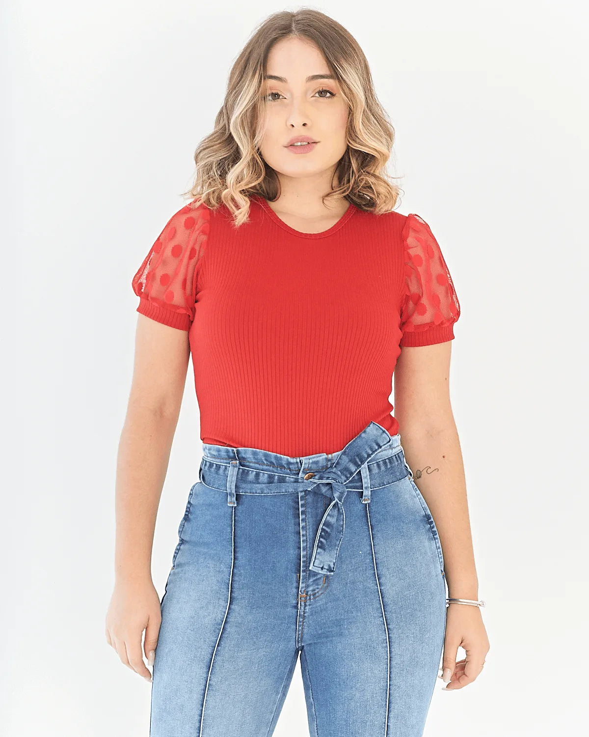 BLUSA SAFIRA MANGA TULE