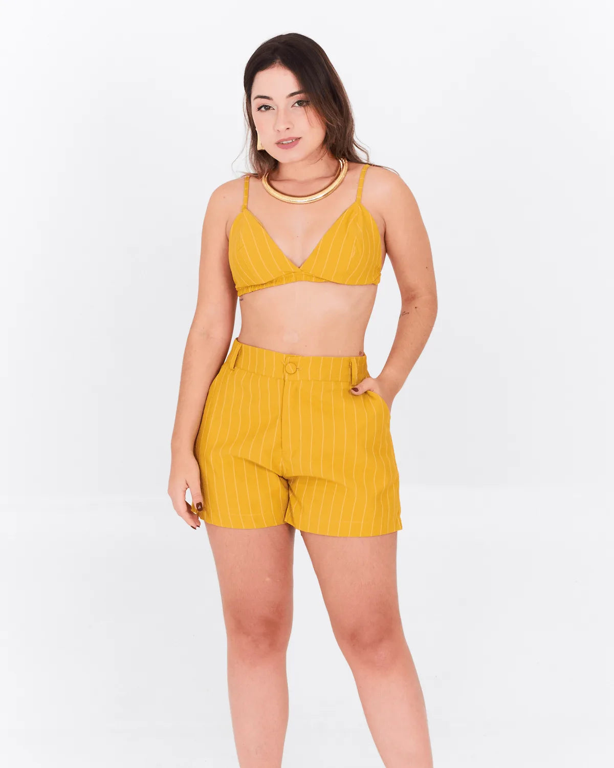 CONJUNTO TROPICAL 9740A MOSTARDA GG