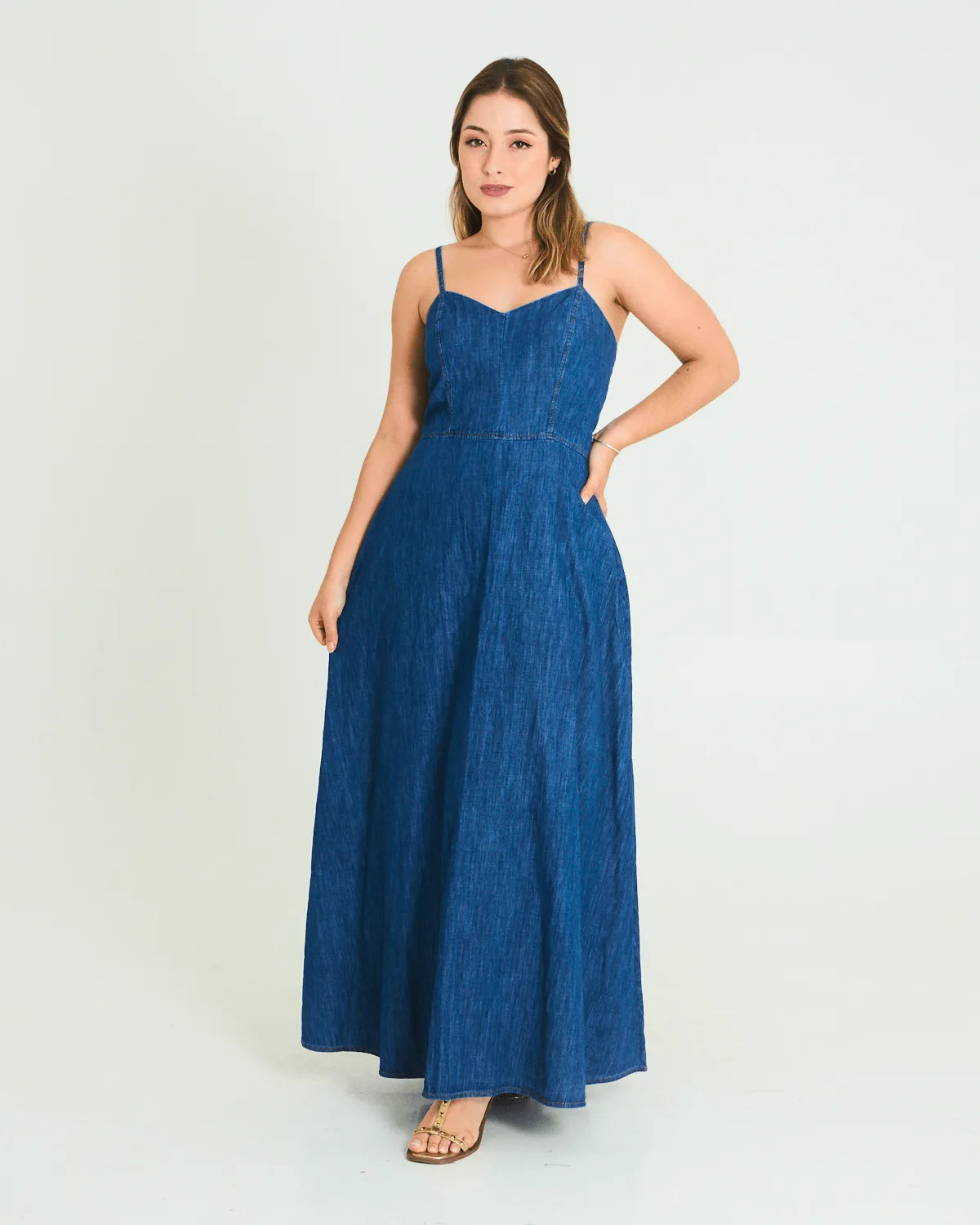 VESTIDO MODASIL LONGO JEANS GG