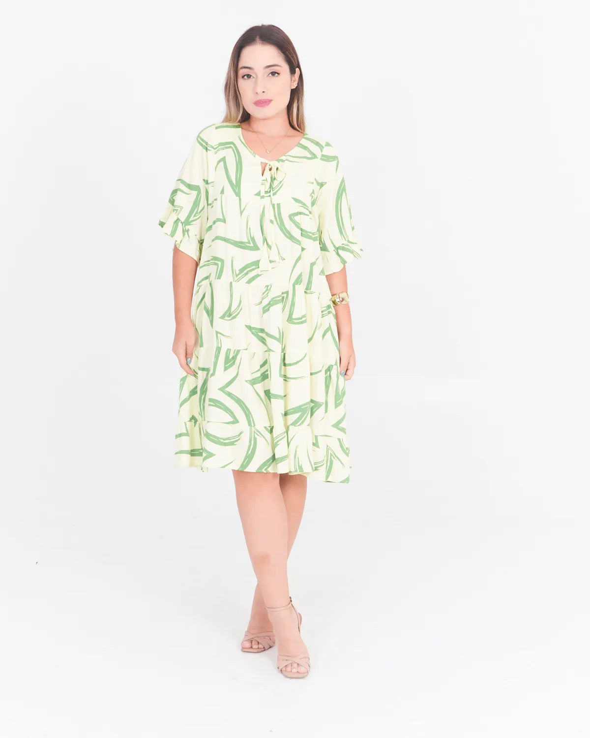 VESTIDO SAFIRA BABADOS AZUL BIC P