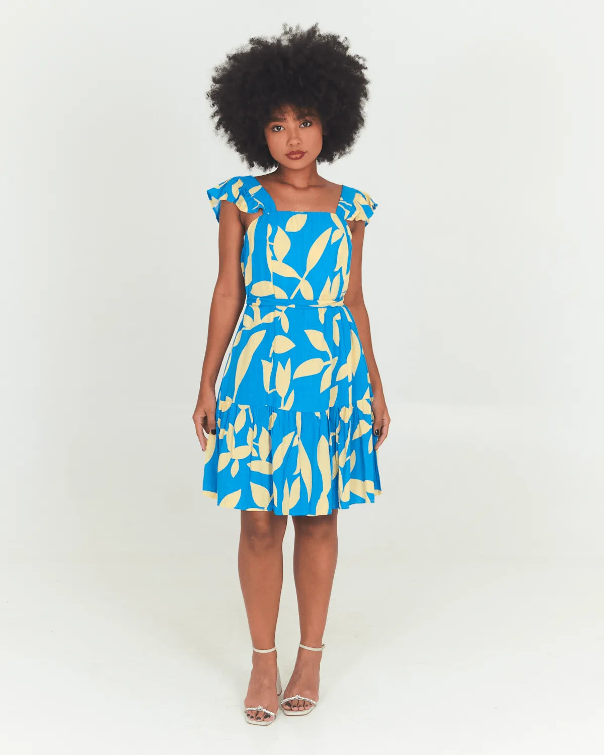 VESTIDO SAFIRA BABADO PRINCESA PIED PRETO G