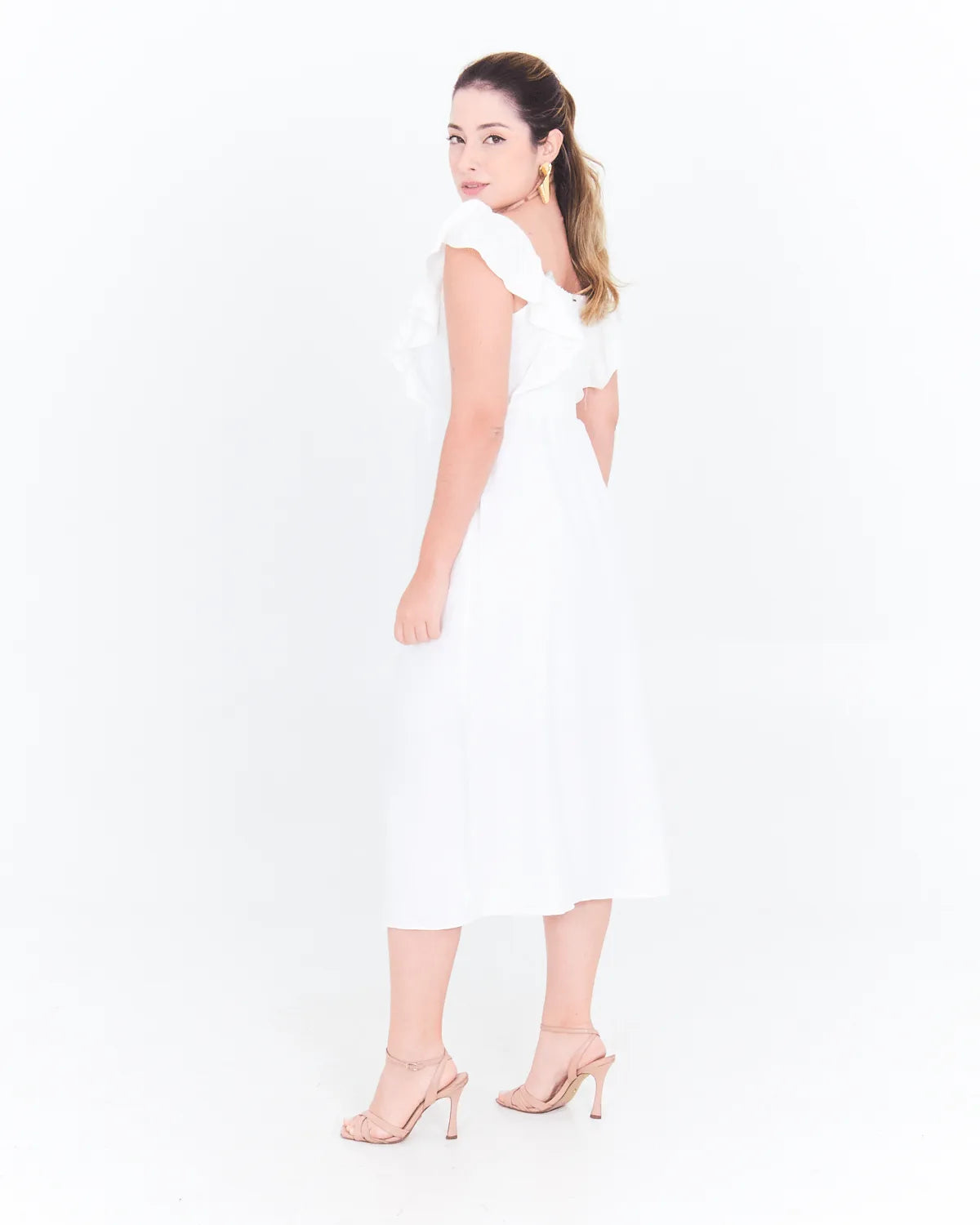 VESTIDO LUNENDER 49472 BRANCO OFF G