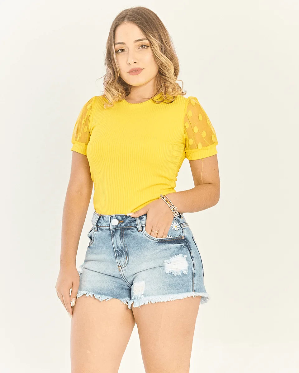 BLUSA SAFIRA MANGA TULE